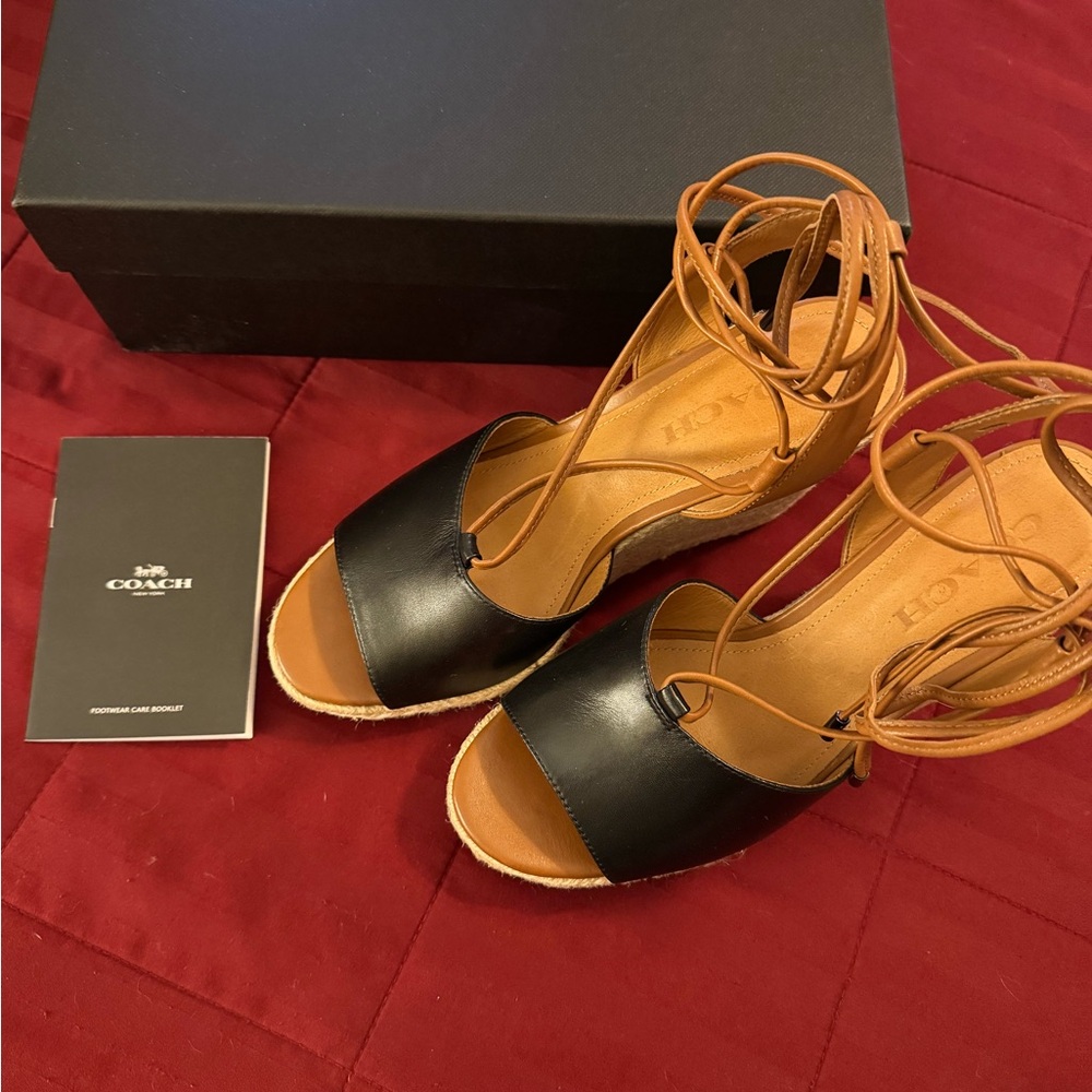 Coach Women's Black and Tan Espadrilles